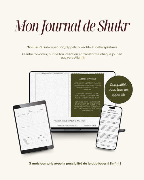 Mon Journal de Shukr edition digitale 2026